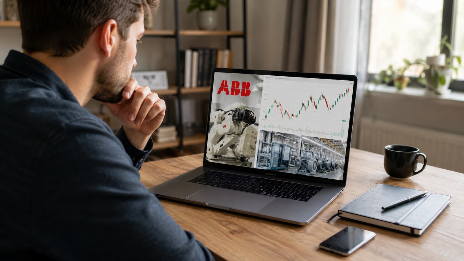 Inversor revisando acciones de ABB antes de comprar desde España