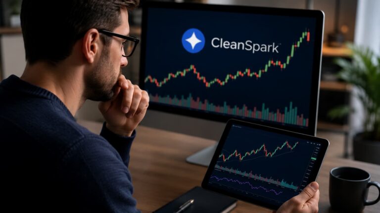 Inversor revisando acciones de CleanSpark antes de comprar en Nasdaq.
