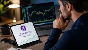 Inversor revisando acciones de GE HealthCare antes de comprar en Nasdaq.