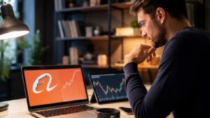Inversor revisando cómo comprar acciones de Alibaba y sus riesgos principales.