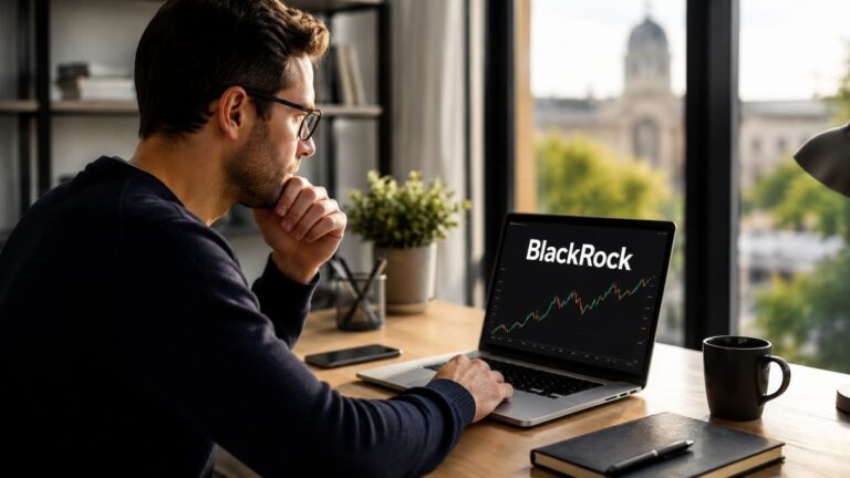 Inversor revisando cómo comprar acciones de BlackRock desde España.