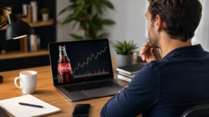 Inversor revisando cómo comprar acciones de Coca Cola desde España.