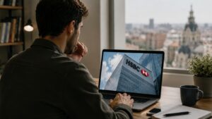 Inversor revisando cómo comprar acciones de HSBC desde España