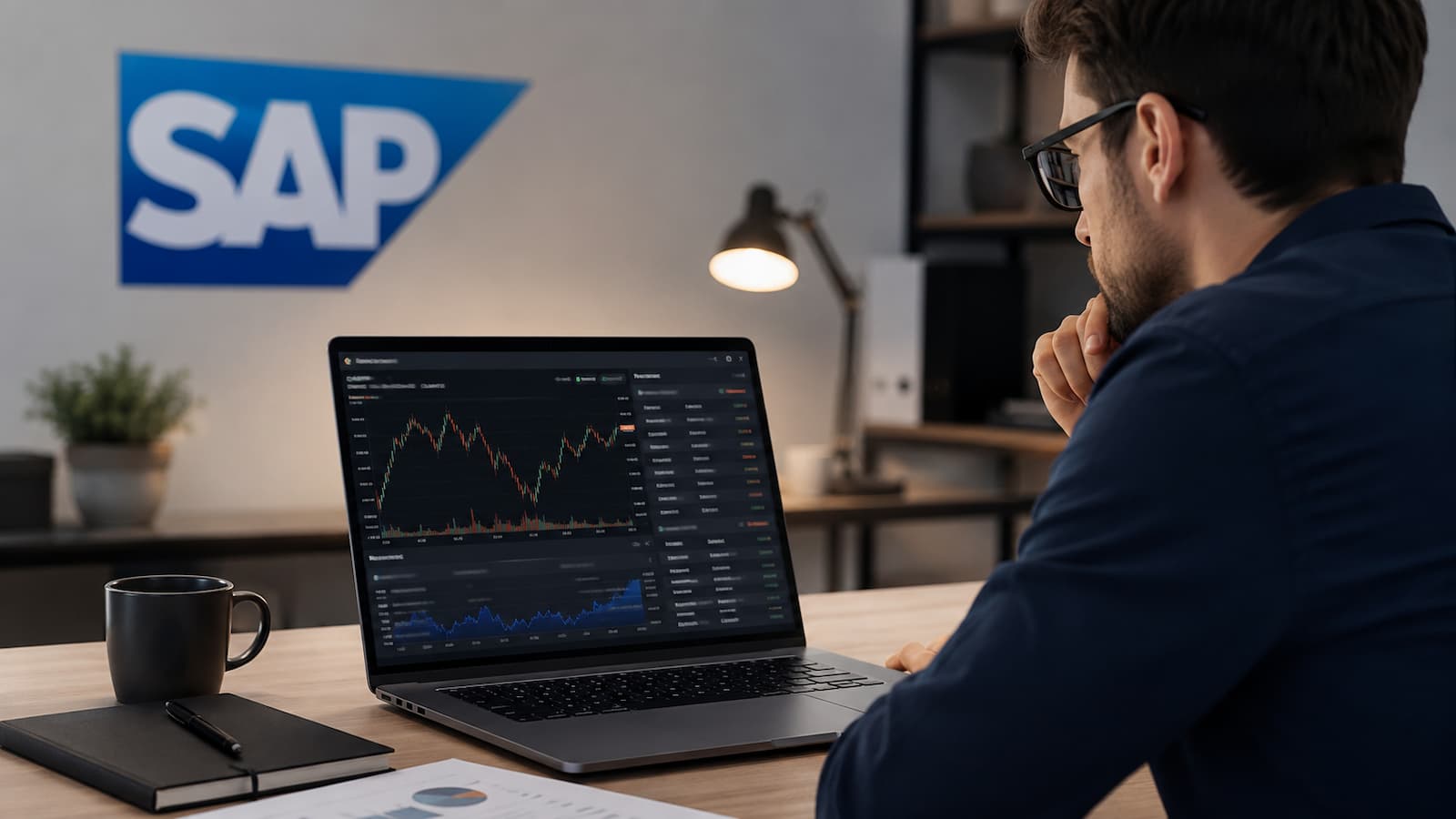 Inversor revisando cómo comprar acciones de SAP y sus costes antes de operar.