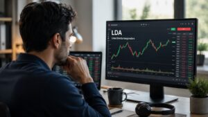 Inversor revisando el ticker LDA antes de comprar acciones de Línea Directa.