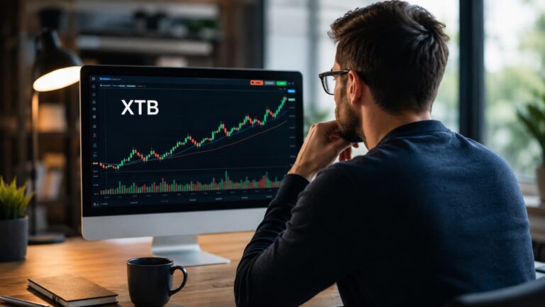 Inversor revisando el ticker XTB antes de comprar acciones de la compañía.