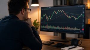 Inversor revisando la cotización OTC de Harleysville Financial antes de comprar HARL.
