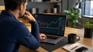 Inversor revisando la cotización de Coty antes de comprar acciones