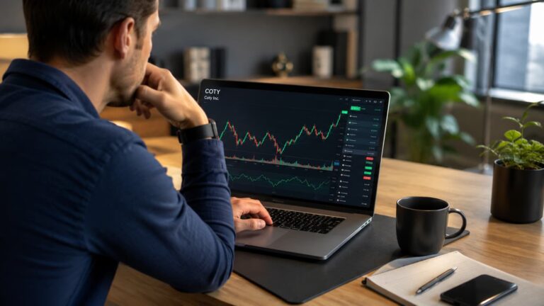 Inversor revisando la cotización de Coty antes de comprar acciones