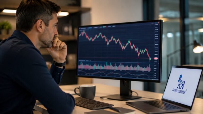 Inversor revisando la cotización de Novo Nordisk antes de comprar NVO.