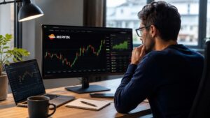 Inversor revisando la cotización de Repsol antes de comprar acciones.