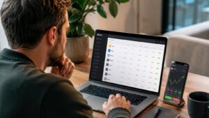 Inversor revisando spreads y costes en eToro