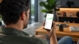 Inversor revisando su cartera en la nueva app de eToro