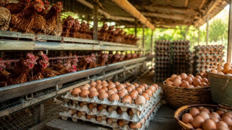 Javier José empezó con 50 gallinas y hoy produce 1.200 huevos diarios
