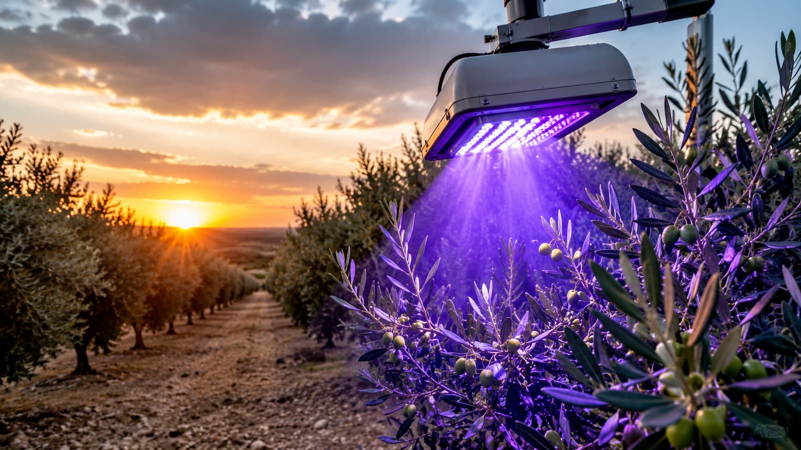 La UCO prueba luz ultravioleta en olivares