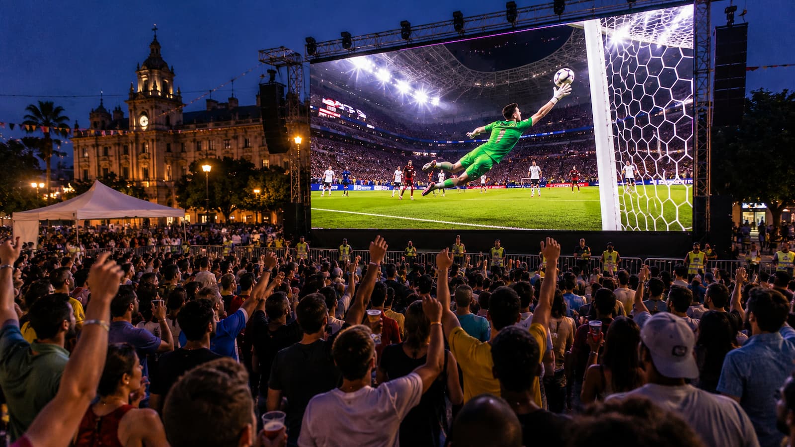La final del Mundial ha sacado las pantallas gigantes a plazas