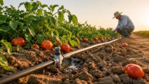 Lebrija prueba un riego más eficiente para proteger el tomate industrial y sus costes