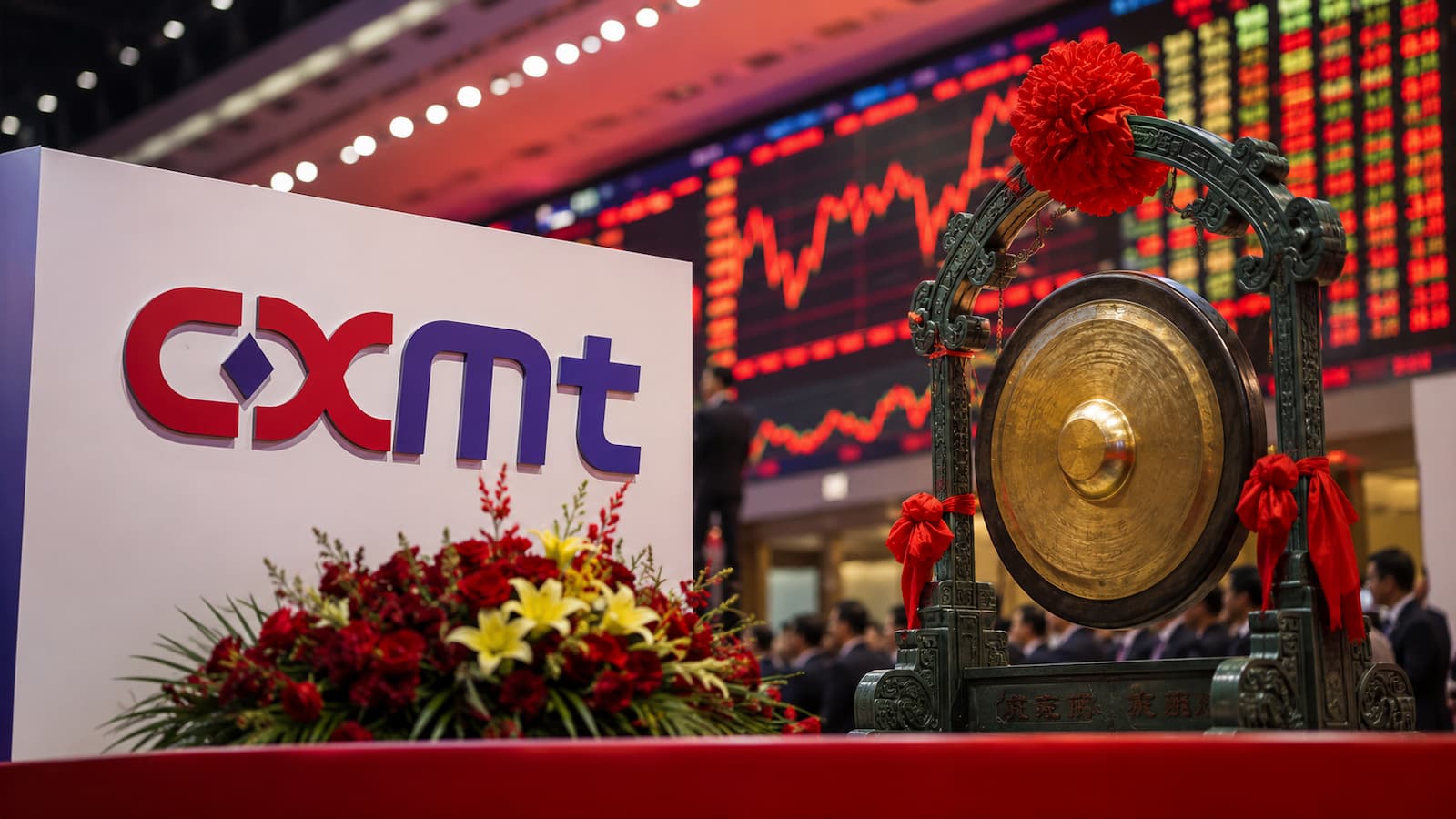 Logo de CXMT tras su debut bursátil en Shanghái