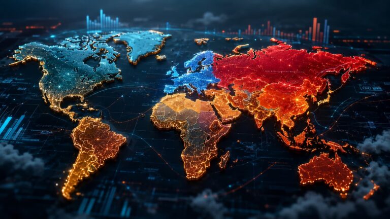 Mapa económico mundial proyectado hacia 2075
