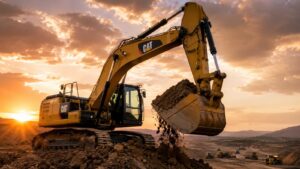 Maquinaria de Caterpillar empresa industrial estadounidense que reparte dividendos.