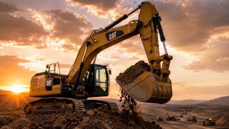 Maquinaria de Caterpillar empresa industrial estadounidense que reparte dividendos.