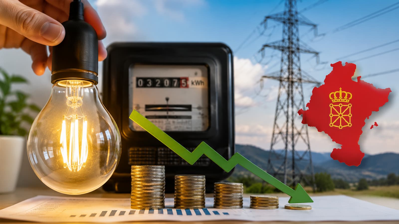Navarra ajusta el IVA de la luz y rebaja el impuesto.