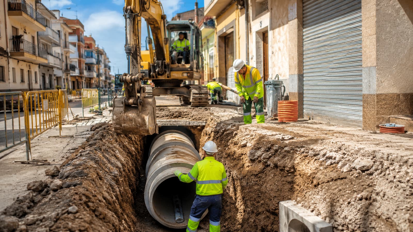 Obras de renovación del alcantarillado en Paiporta tras la DANA