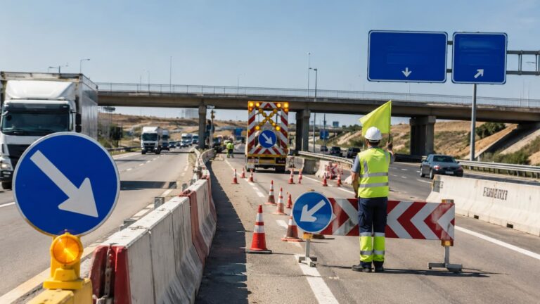 Obras y desvíos en el enlace 318 de la A 2 con la A 68 en Zaragoza