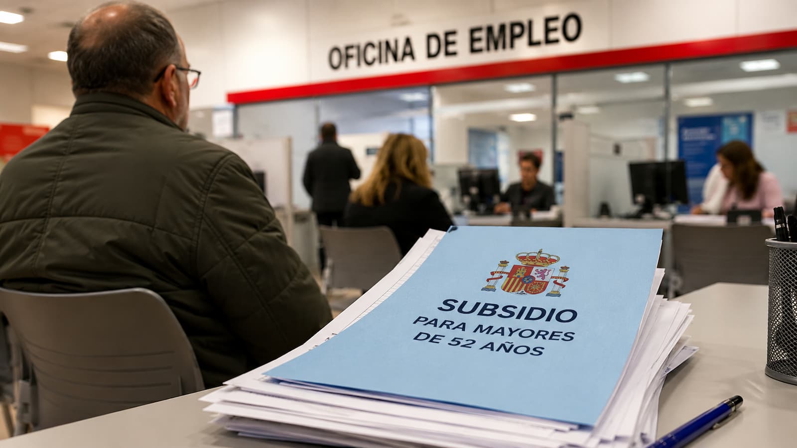 Oficina de empleo y documentación del subsidio para mayores de 52 años