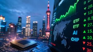 Panel bursátil asiático con foco en chips IA y ETFs regionales