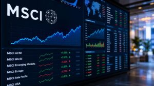 Panel de índices y datos financieros de MSCI tras sus resultados trimestrales