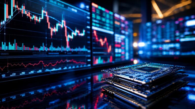 Pantallas de mercado y chips el riesgo de los ETFs apalancados ligados a la IA