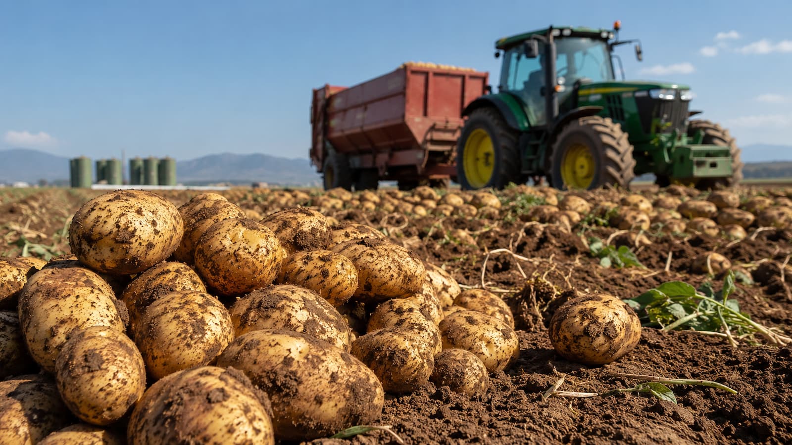 Patatas recién cosechadas en Andalucía durante una campaña marcada por exceso de oferta