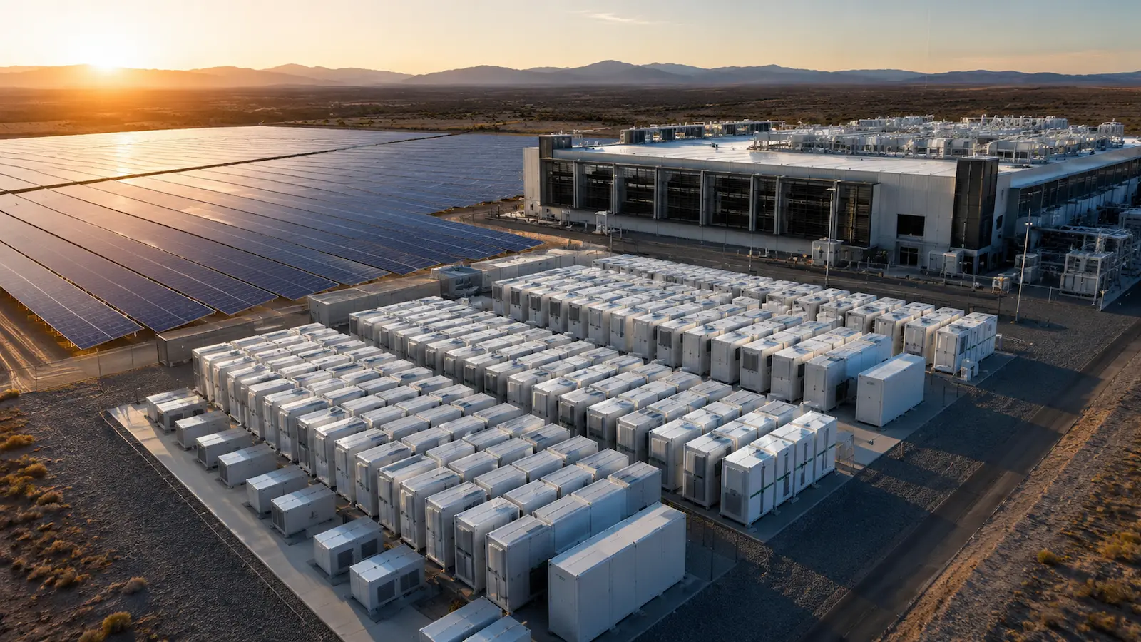 Planta solar y baterías para centros de datos de IA en Estados Unidos