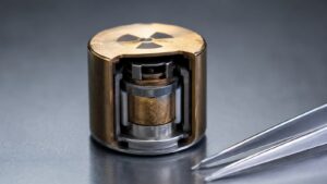 Prototipo de batería nuclear en miniatura para dispositivos de muy bajo consumo.