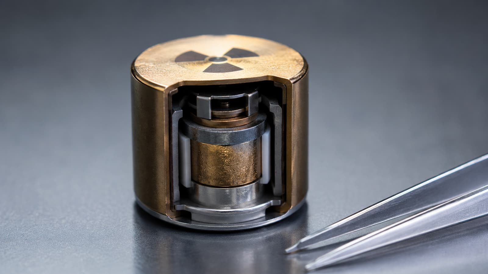 Prototipo de batería nuclear en miniatura para dispositivos de muy bajo consumo.