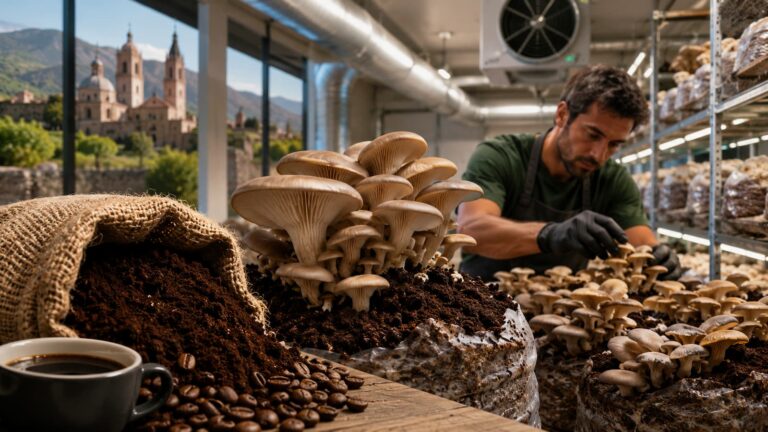 Qué costes tiene cultivar setas con posos de café en Aragón