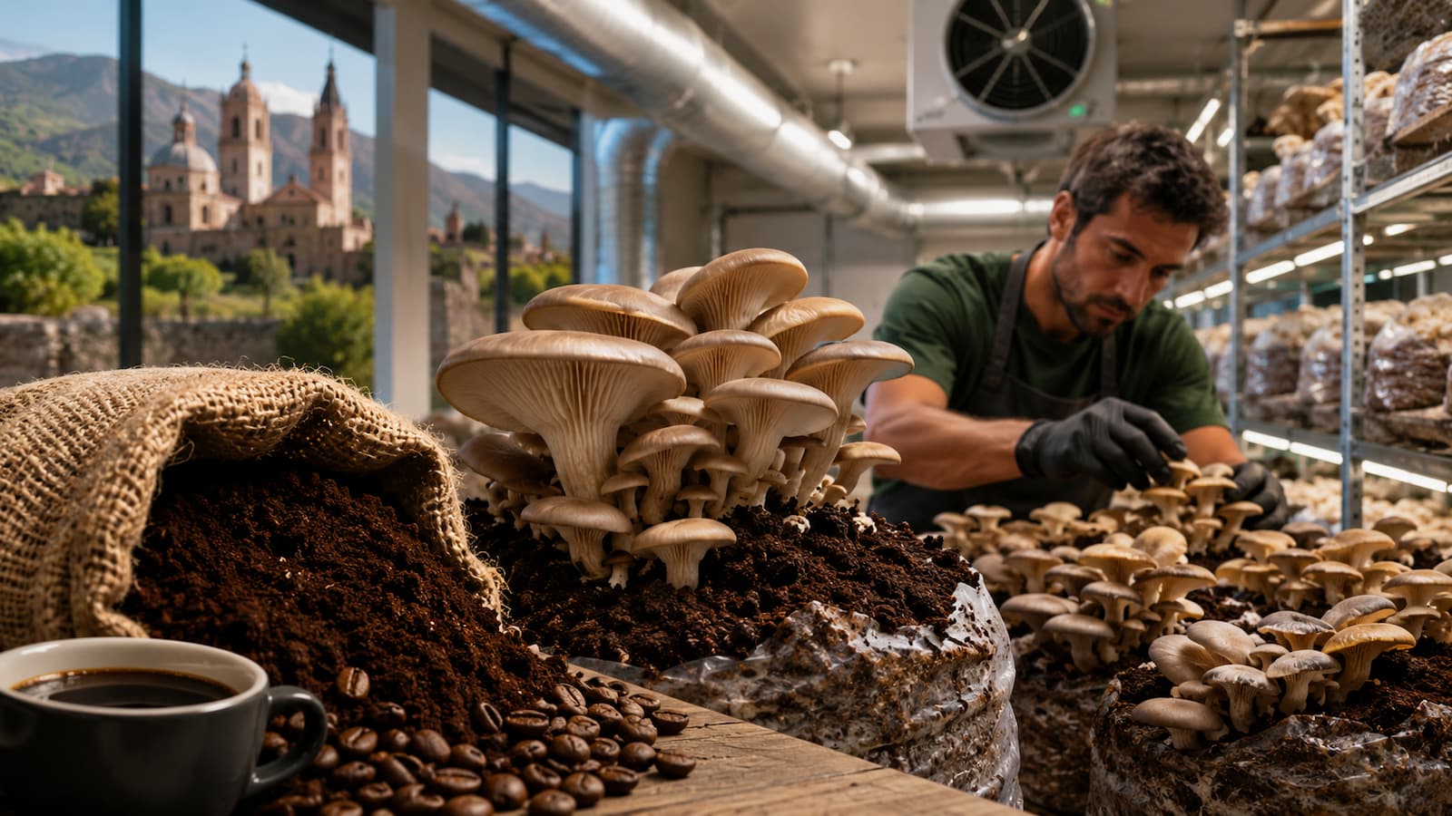 Qué costes tiene cultivar setas con posos de café en Aragón