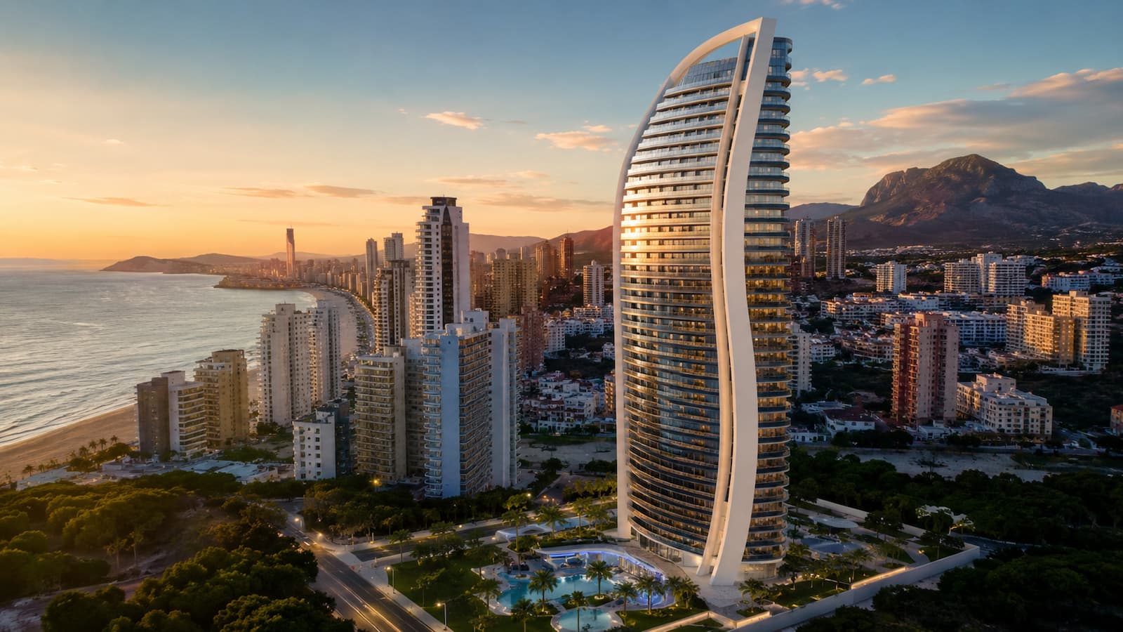 Recreación de TM Tower el rascacielos residencial de TM en Benidorm