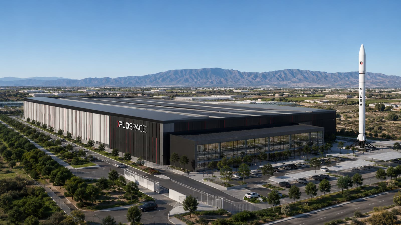 Recreación de la futura gigafactoría de PLD Space en Elche.