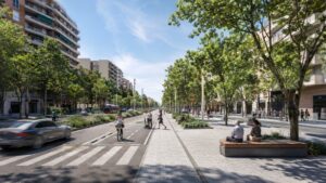Render municipal del nuevo tramo de la Avenida Meridiana entre Felip II y Fabra i Puig