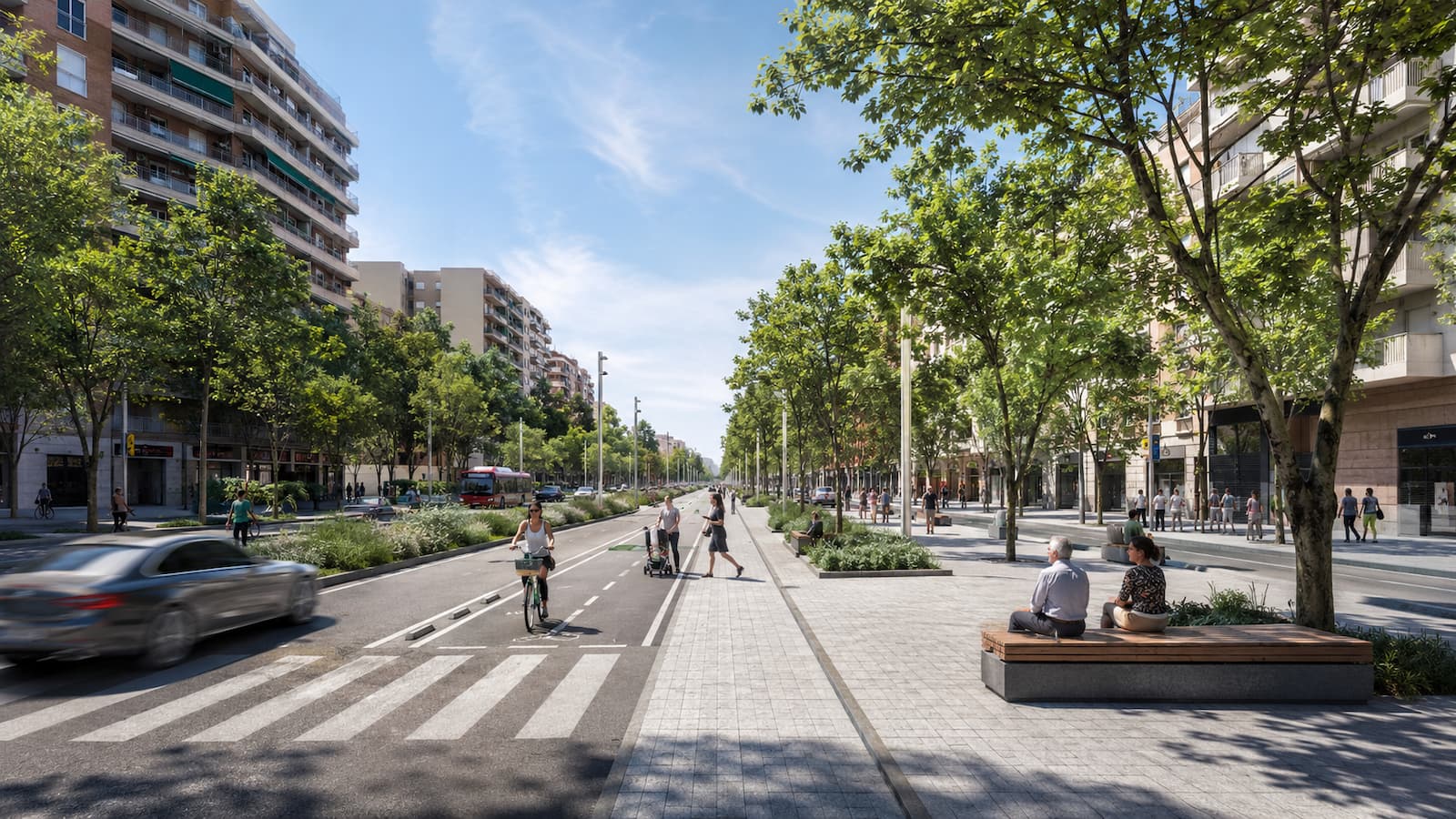 Render municipal del nuevo tramo de la Avenida Meridiana entre Felip II y Fabra i Puig