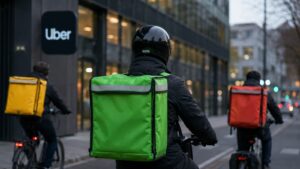 Repartidores de comida ante una posible compra de Delivery Hero por Uber