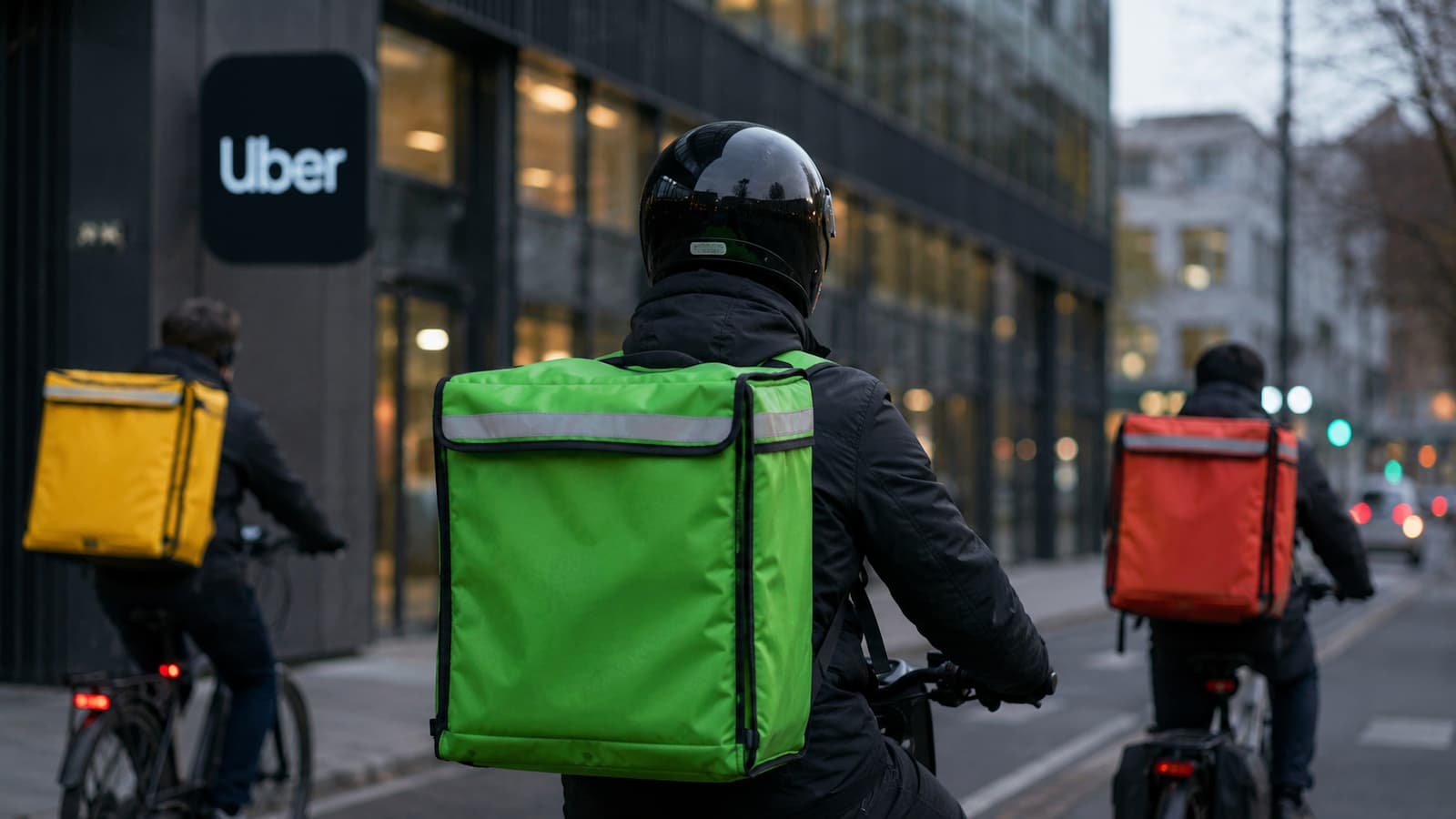 Repartidores de comida ante una posible compra de Delivery Hero por Uber