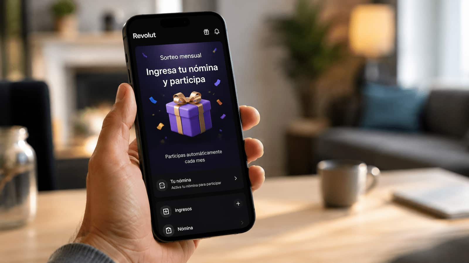 Revolut lanza un sorteo mensual para clientes que ingresen la nómina.