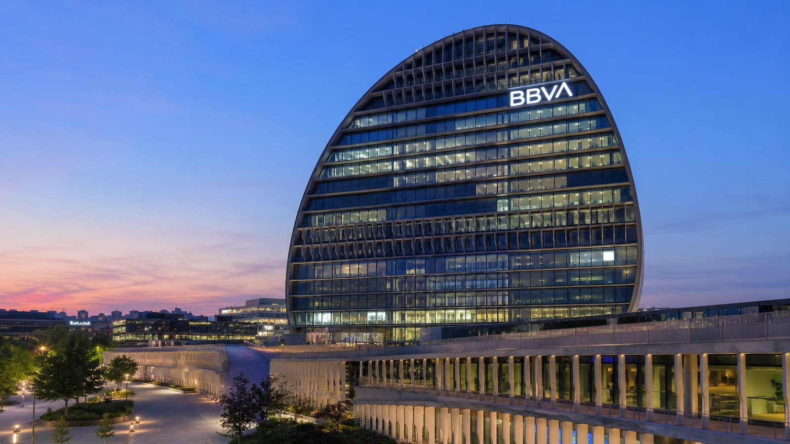 Sede de BBVA en Madrid entidad que lanza su nuevo Multi Family Office.
