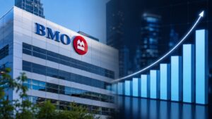 Sede de BMO y gráfico de dividendos para accionistas.