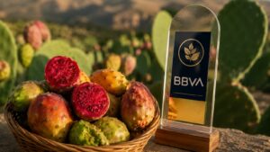 TUNOCANARIAS recibe el reconocimiento de BBVA por su HIGO TINTO® ecológico.