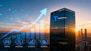 Telefónica reduce sus pérdidas un 75%.