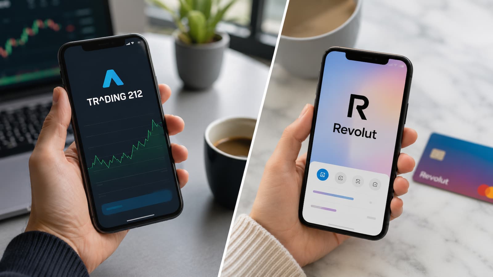 Trading 212 y Revolut en una comparativa de banca digital e inversión